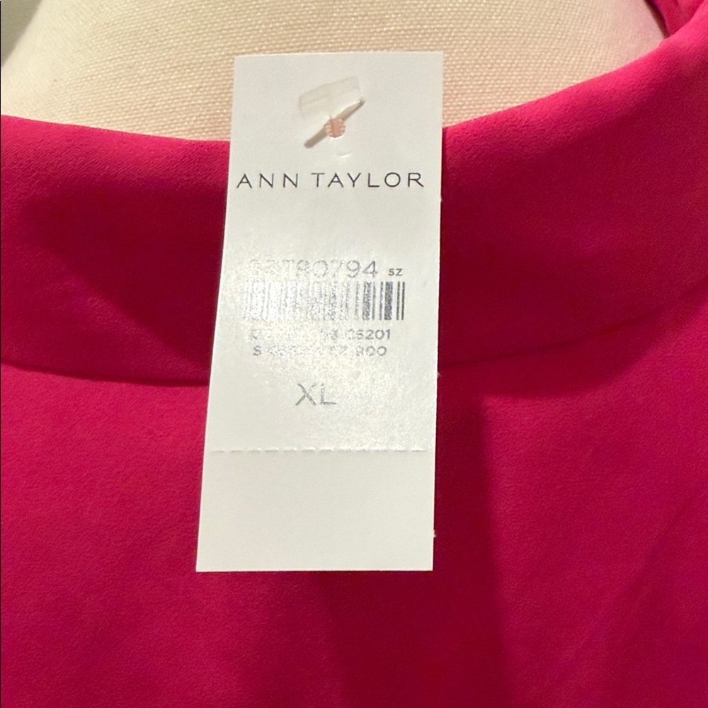 Ann Taylor Hot Pink Button-Down Blouse - Picture 2 of 3